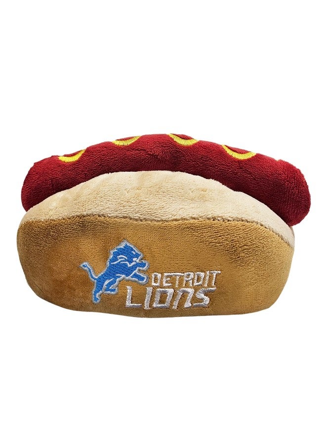 Pets First NFL Detroit Lions HOT Dog Plush Dog & CAT Squeak Toy - Cutest HOT-Dog Snack Plush Toy for Dogs & Cats with Inner Squeaker & Beautiful Football Team Name/Logo, 8 x 5 x 3 Inches - Image 2