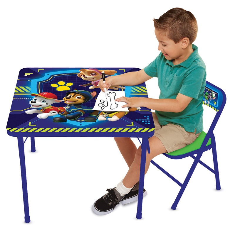 Paw Patrol Table & Chair Set for Toddlers 24-48M, Includes 1 Table & 1 Chair - Sturdy Metal Construction, Table: 20" L x 20" W x 16.4" H, Chair: 12" L x 11.6" W x 17.7" H - Weight Limit: 70 lbs - Image 3
