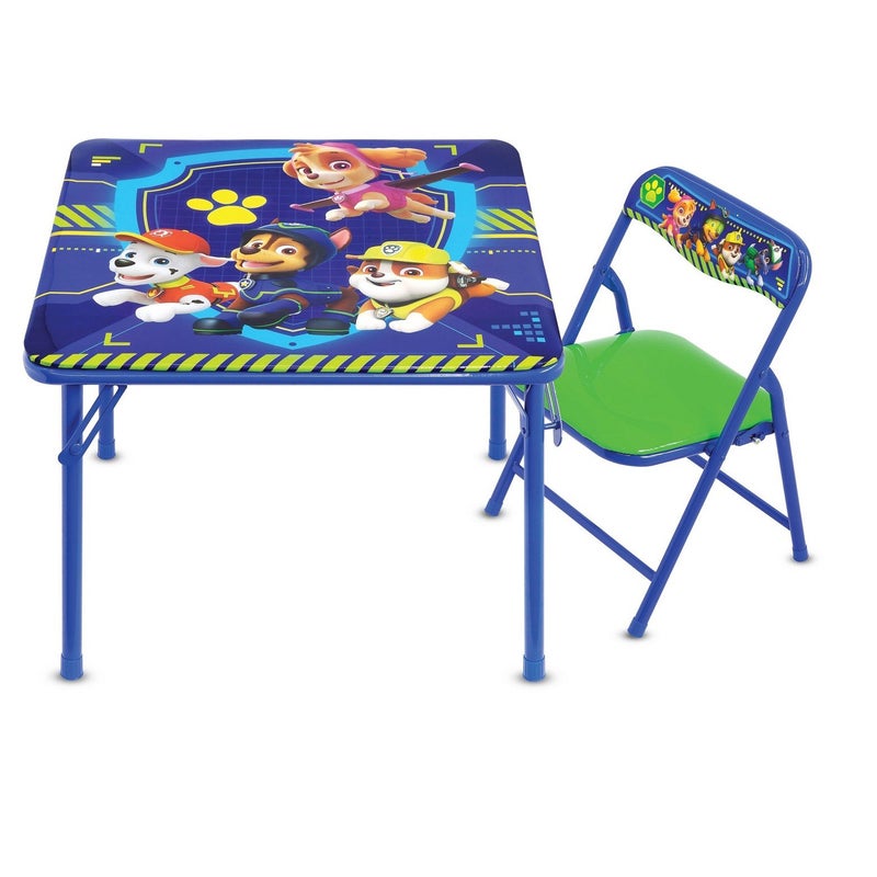 Paw Patrol Table & Chair Set for Toddlers 24-48M, Includes 1 Table & 1 Chair - Sturdy Metal Construction, Table: 20" L x 20" W x 16.4" H, Chair: 12" L x 11.6" W x 17.7" H - Weight Limit: 70 lbs - Image 1