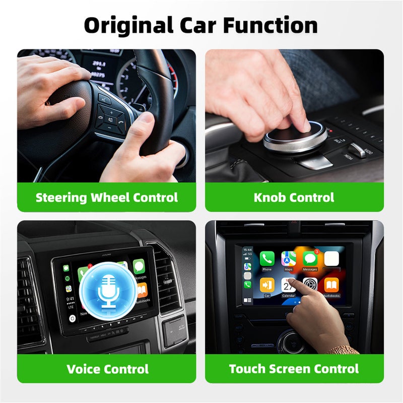 محول لاسلكي CarPlay و Android Auto 2 في 1، دونقل سماير كار بلاي من سلكي لاسلكي مع كبلات USB لـ USB و USB لـ Type C، مربع توصيل راديو السيارة الأصلي، برتقالي - Image 2
