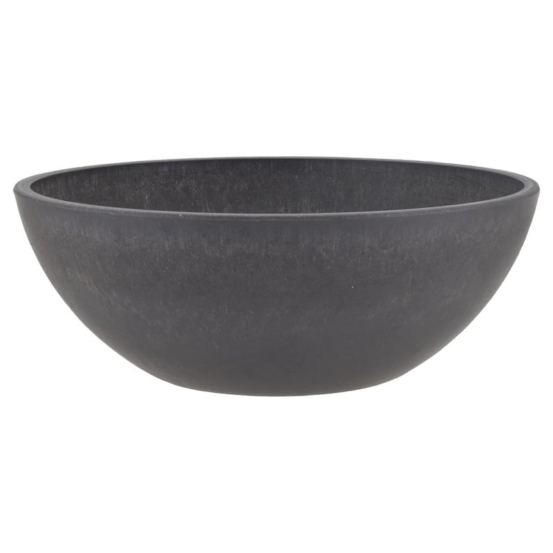PSW Pot Collection M25DC 10-inch Plastic/Stone/Wood Composite Low Bowl Planter – No Drainage Hole (Drillable), Shallow Indoor/Outer Pot for Succulents, Bonsai, Fairy Gardens, Herbs, Dark Charcoal - Image 5