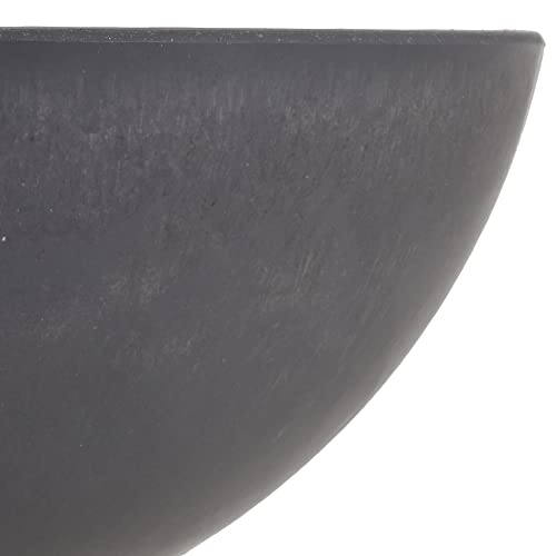 PSW Pot Collection M25DC 10-inch Plastic/Stone/Wood Composite Low Bowl Planter – No Drainage Hole (Drillable), Shallow Indoor/Outer Pot for Succulents, Bonsai, Fairy Gardens, Herbs, Dark Charcoal - Image 3