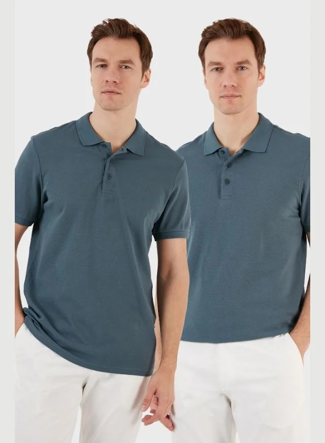 بوراتي تيشيرت بولو رجالي قطن بياقة قميص قطعتين