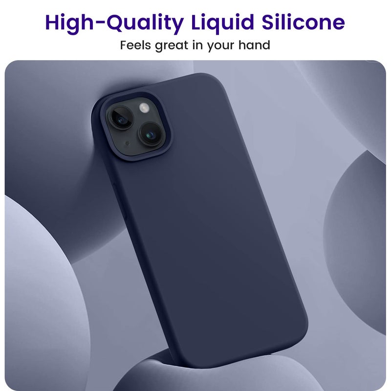 OTOFLY Designed for iPhone 13 Phone Case, Silicone Shockproof Slim Thin Phone Case for iPhone 13 6.1 inch (Midnight Blue) - Image 4