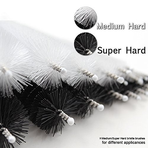 DiCUNO Straw Cleaning Brushes Set, 8 Inch Nylon Tube Brushes, Different Sizes Clean Brush for Bottle, Pipe, Keyboard, 2 Sets of Super Hard & Medium Hard - Image 3