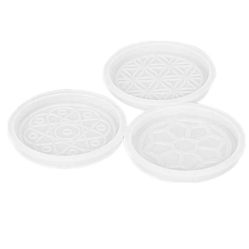 Silicone Molds Coaster Making Molds Diy Craft Tools Cup Mat Home Decoration 3Pcs - Image 1