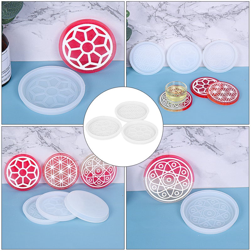 Silicone Molds Coaster Making Molds Diy Craft Tools Cup Mat Home Decoration 3Pcs - Image 3