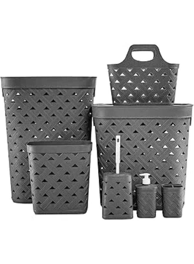 Aksa Leather Set 7 Pieces Dark grey - Image 2