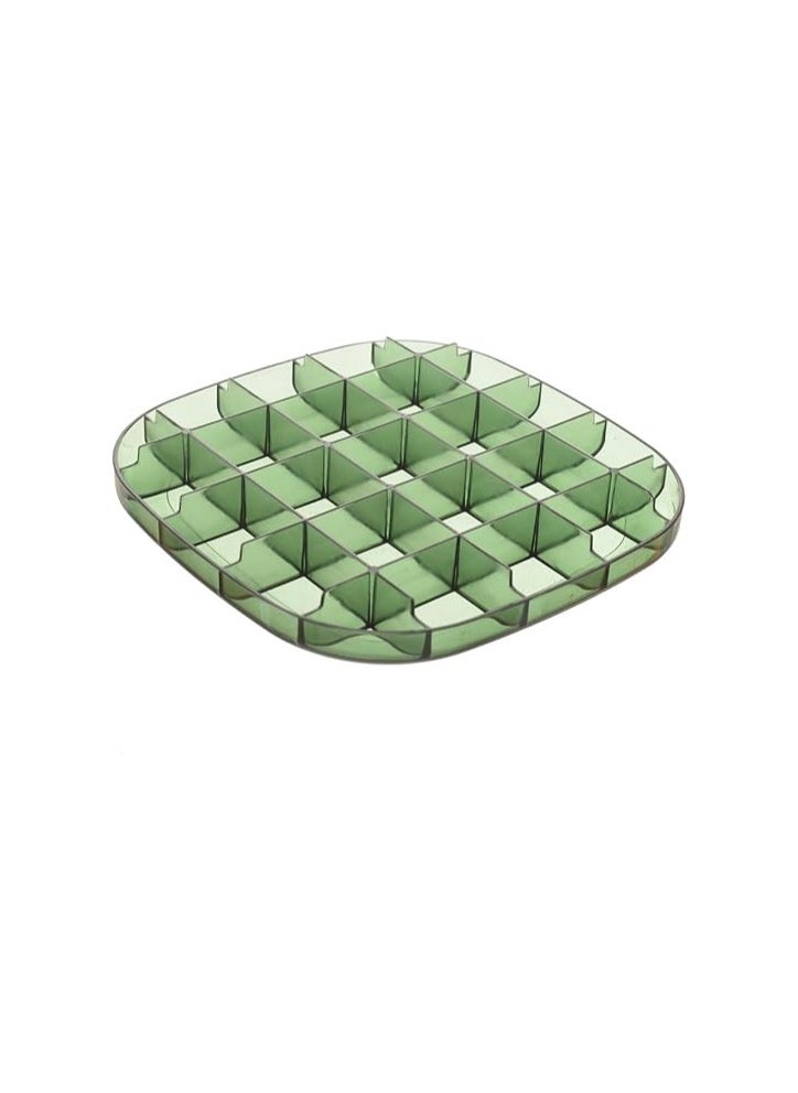 Generic Jewelry Storage Box, Layer Jewelry Organizer, Jewelry Organizer for Necklaces, Earrings, Rings, Bracelets 15 * 15 * 7.5cm - Clear Green Ld-1003  - Image 3