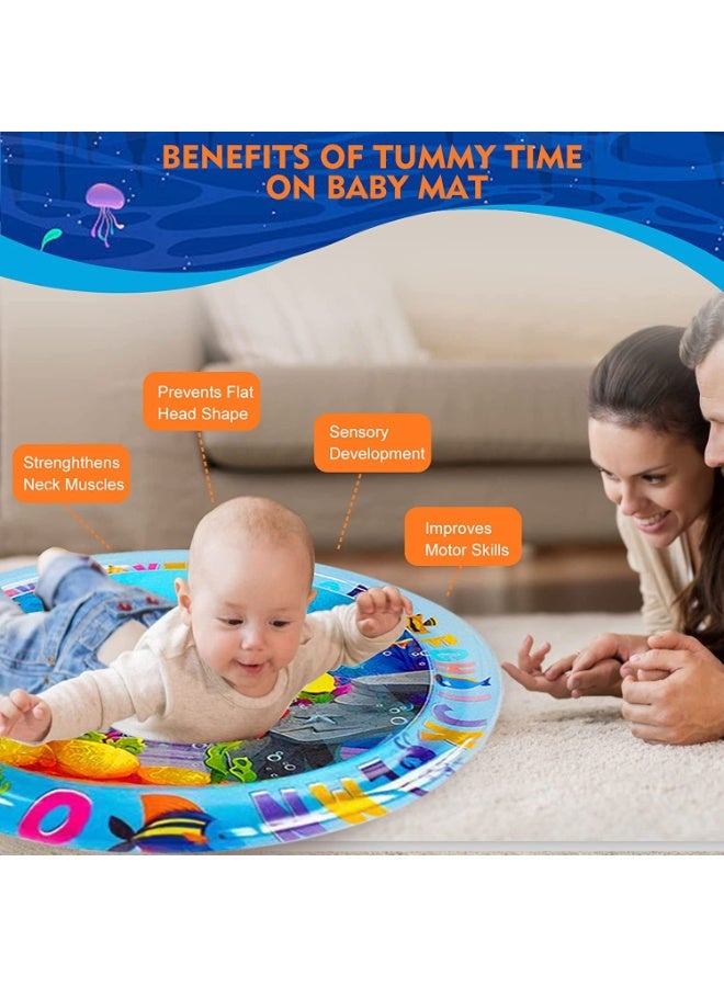 Tummy Time Water Mat, Inflatable Sensory Play Mat for Babies 3-12 Months, Developmental Activity Gym for Infants, Toddler Baby Gift - Image 3