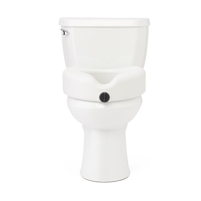 ELEVATED TOILET SEAT RISER WMICROBAN ANTIMICROBIAL PROTECTION FOR SENIORS ADULTS HANDICAPPED 400 LBS CAPACITY WHITE