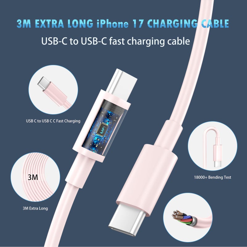 DiHines USB C Charger for iPhone 17 16 15 Charger 20W Fast Charger USB C Plug and Cable, 2 Pack Type C UK Wall Phone Power Adapter USBC Lead for iPhone 17/16/15/Pro/Max/Air/Plus/iPad/Samsung S25 Ultra/S24/S23 - Image 4