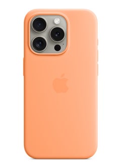 Silicone iPhone 15 Pro Silicone Case with MagSafe - Orange Sorbet  - Image 1