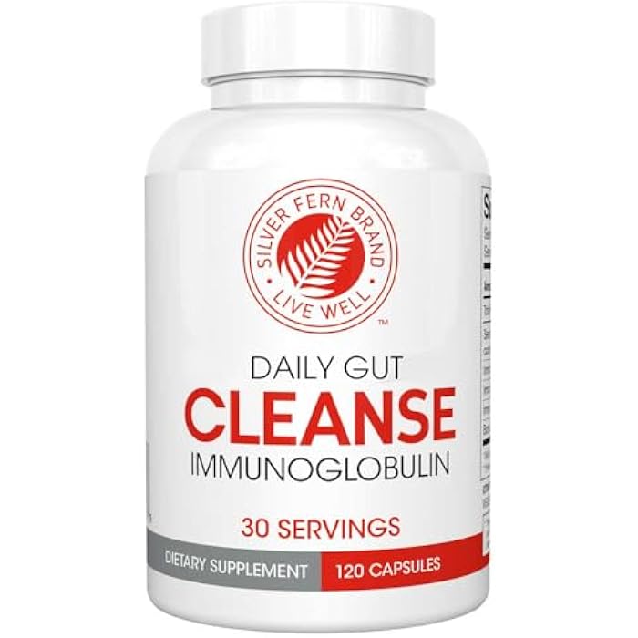 Silver Fern Cleanse - Daily Gut - 1 Bottle - 120 Capsules - 30 Day Supply - Immunoglobulin G, A & M -(IgG, IGA, IgM) - Postbiotic - Image 1