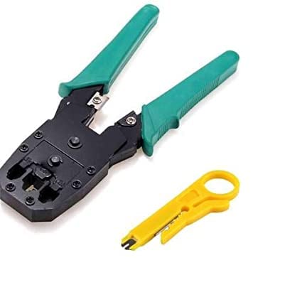 Hetkrishi Modular Crimping Tool LAN Cable Wire Cutter Stripper Plier for Cat5 Cat5e RJ45 RJ1 Telephone Electric Wire Ethernet Network LAN ADSL - Image 1