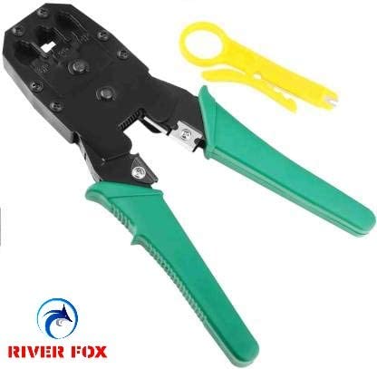 Hetkrishi Modular Crimping Tool LAN Cable Wire Cutter Stripper Plier for Cat5 Cat5e RJ45 RJ1 Telephone Electric Wire Ethernet Network LAN ADSL - Image 3