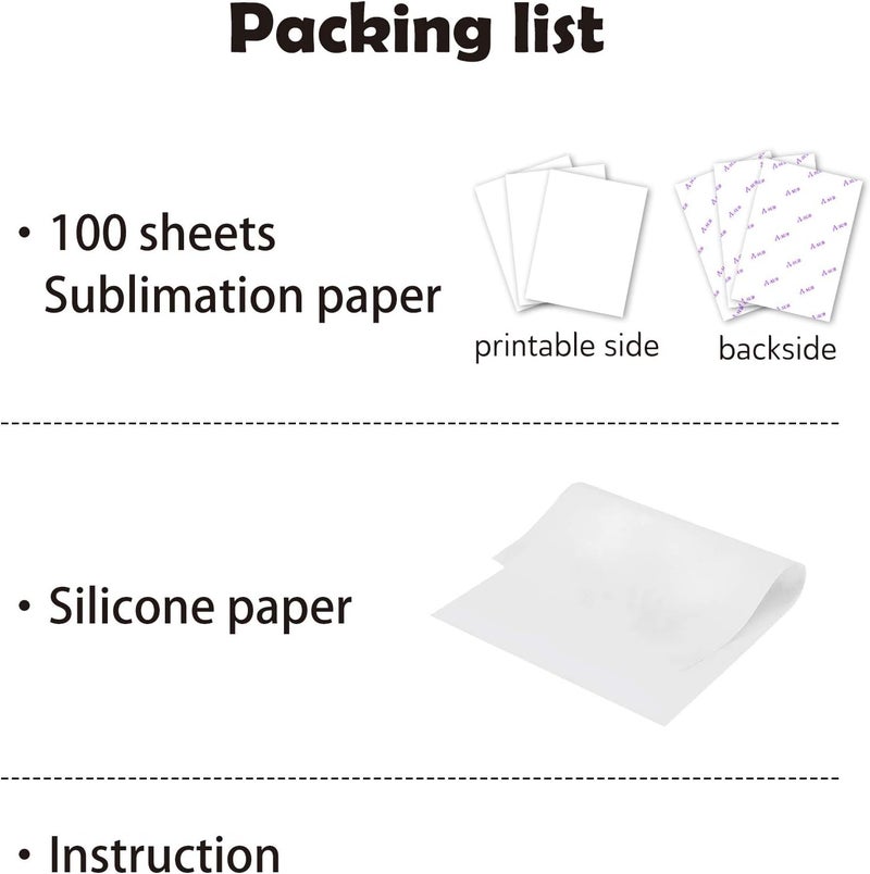 A-SUB Sublimation Paper 4x9.5 Inch for DIY Unique Christmas Gifts Compatible with Inkjet Printer which Match Sublimation Ink 100 Sheets - Image 5