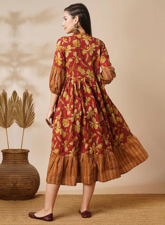 globus Floral Print Midi Dress
