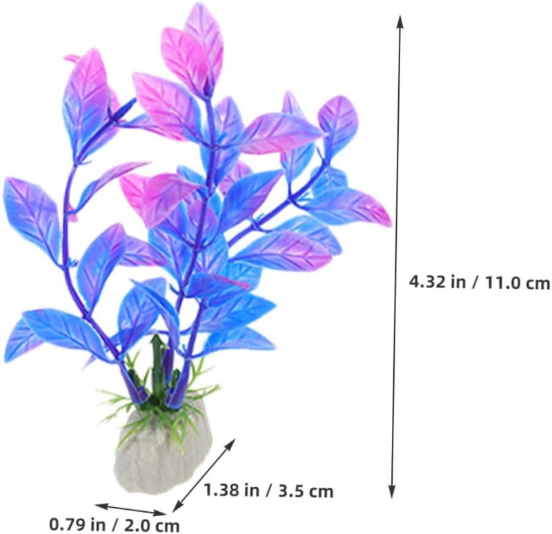 Abaodam 20pcs Aquarium Artificial Plants Decorations Purple Plastic Fish Tank Plants for Aquarium Décor Fake Water for Fish Tank Landscape Accessories - Image 2