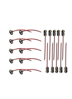 SUNSAR 20PCS 9V Battery Connector T-Type and I-Type 9 Volt Battery Clip 9 Volt Long Cable Connection Soft Shell, Black  - Image 1