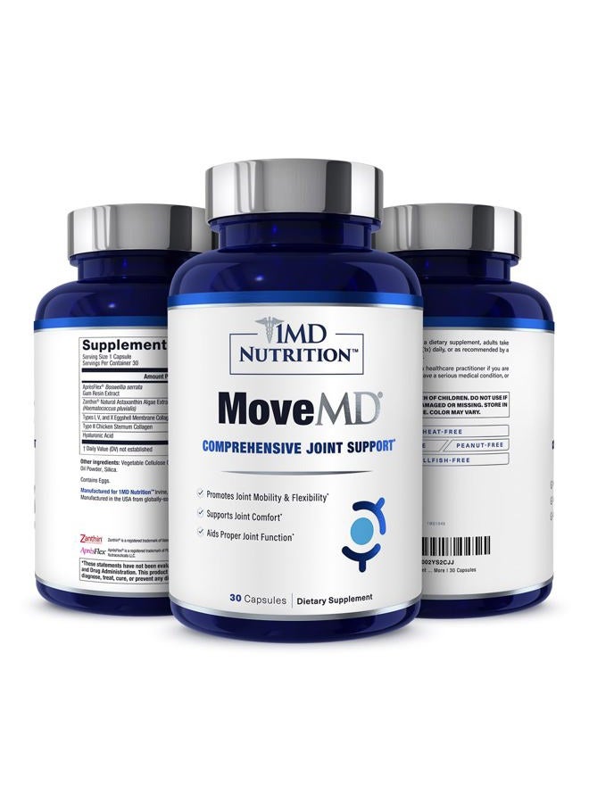1MD Nutrition MoveMD - Health Supplement for Joint Discomfort & Support - Our Collagen Pills are Skillfully Formulated for Women & Men w/Hyaluronic Acid & Astaxanthin - Image 1