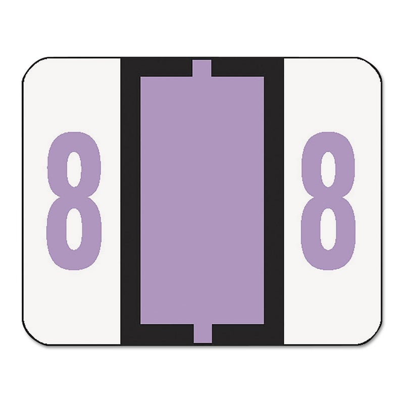 Smead BCCRN Bar-Style Color-Coded Numeric Label, 8, Label Roll, Lavender, 500 Labels per Roll (67378) - Image 1