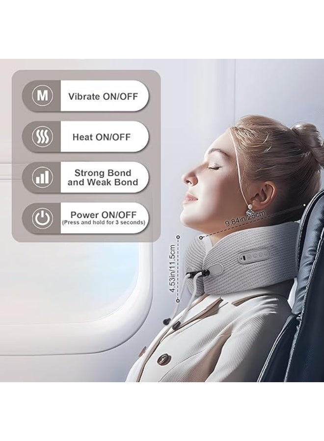 Portable Electric Neck & Shoulder Massager – Heated Shiatsu Kneading Massage Pillow, Rechargeable Cushion for Pain Relief at Home, Office & Travel (Grey) - Image 5