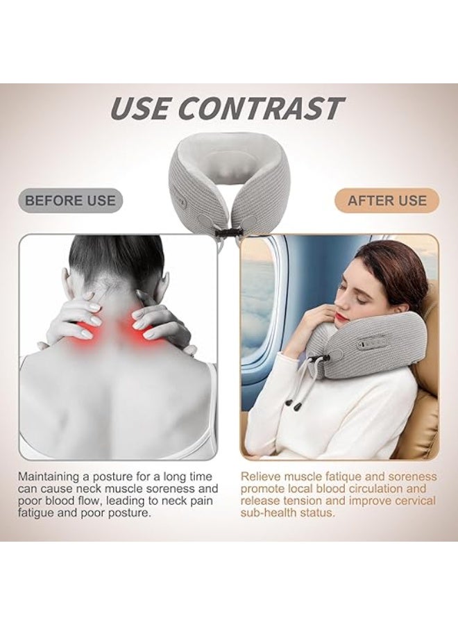 Portable Electric Neck & Shoulder Massager – Heated Shiatsu Kneading Massage Pillow, Rechargeable Cushion for Pain Relief at Home, Office & Travel (Grey) - Image 3