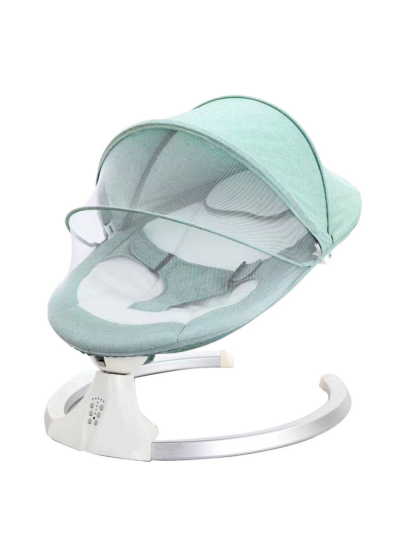 Lovely Baby Lovely Baby Kids Rocker LB 88605 مع وظيفة التأرجح - ألعاب معلقة - موسيقى - مظلة - وجهاز تحكم عن بعد - مقعد أرجوحة آمن لحديثي الولادة - كرسي هزاز للرضع الصغار من عمر 6 إلى 18 شهرًا - أخضر  - Image 1