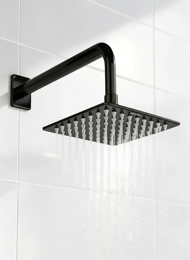 Plantex Stainless Steel Overhead Shower 6 x 6 inch with Water-Saving Technology/High pressure Rain Shower Head without Arm/Bathroom Shower -(Ultra Slim-PVD Black) - Image 1