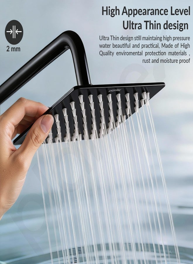 Plantex Stainless Steel Overhead Shower 6 x 6 inch with Water-Saving Technology/High pressure Rain Shower Head without Arm/Bathroom Shower -(Ultra Slim-PVD Black) - Image 4