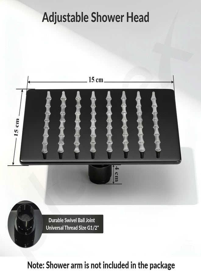 Plantex Stainless Steel Overhead Shower 6 x 6 inch with Water-Saving Technology/High pressure Rain Shower Head without Arm/Bathroom Shower -(Ultra Slim-PVD Black) - Image 3