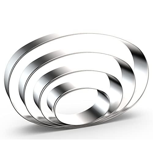 QAAQS Oval Cookie Cutter Set Large - 5 Inch, 4 Inch, 3 Inch, 2 Inch - Geometric Frame Plaque Cookie Cutters Shapes Molds - Stainless Steel - Image 1