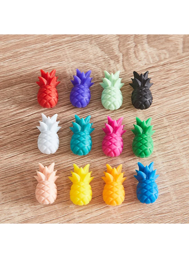 Home Box 12-Piece Pineapple Shaped Cup Identifier Set 2.5 x 1.3 x 1 cm