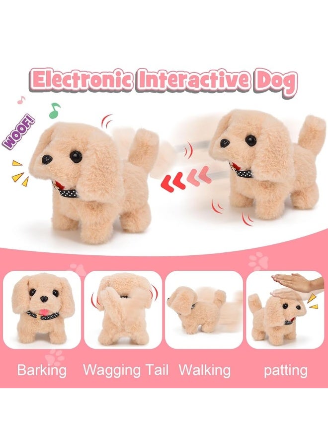 Gc G.C 13Pcs Dog Toys for Kids Girls, Walking Barking Electronic Interactive Stuffed Dog Plush with Carrier & Accessories Toys Pretend Play Puppy Pet Care Playset, Gifts for Little Girls 3 4 5 6 Year Old - Image 4