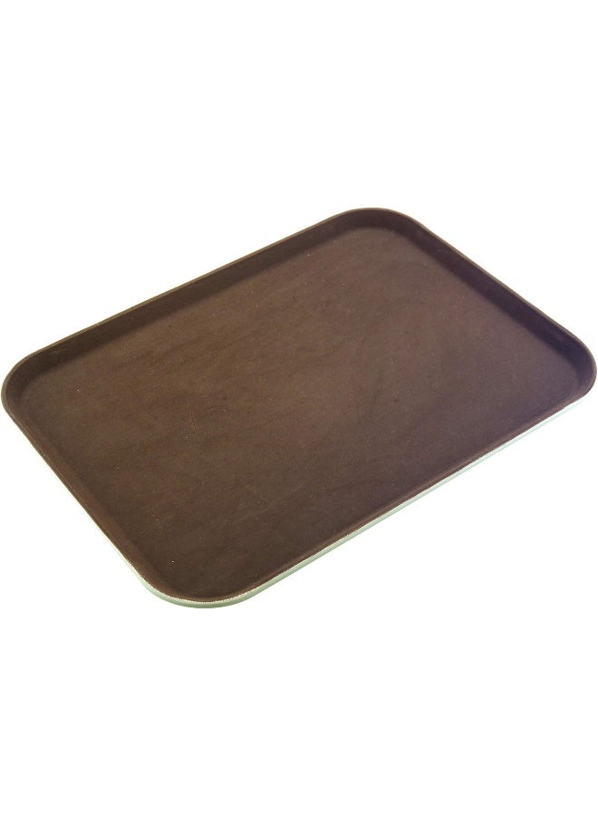 Sunnex Rectangular Non-Slip Tray With Rubber Surface And Pp Bottom - Brown 36X48 Cm - Image 1