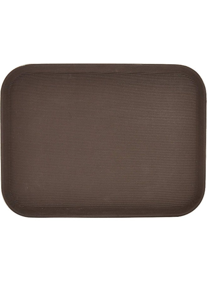 Sunnex Rectangular Non-Slip Tray With Rubber Surface And Pp Bottom - Brown 36X48 Cm - Image 2