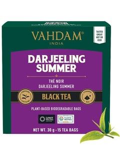VAHDAM Darjeeling Summer Black Tea 15 Teabags (30g)  - Image 1