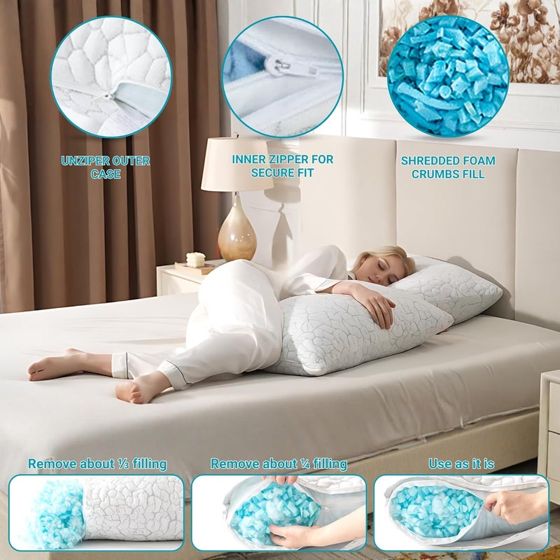 Foam Craft Customizable Cooling Sleep Pillow with Shredded Foam - 50 x 75cm - Image 5