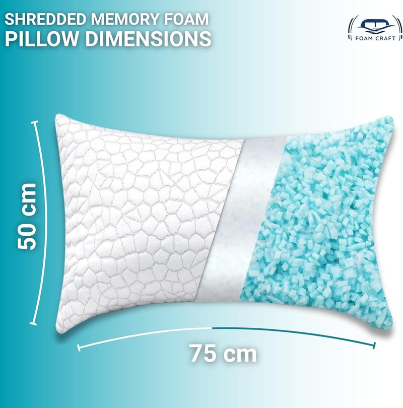 Foam Craft Customizable Cooling Sleep Pillow with Shredded Foam - 50 x 75cm - Image 2