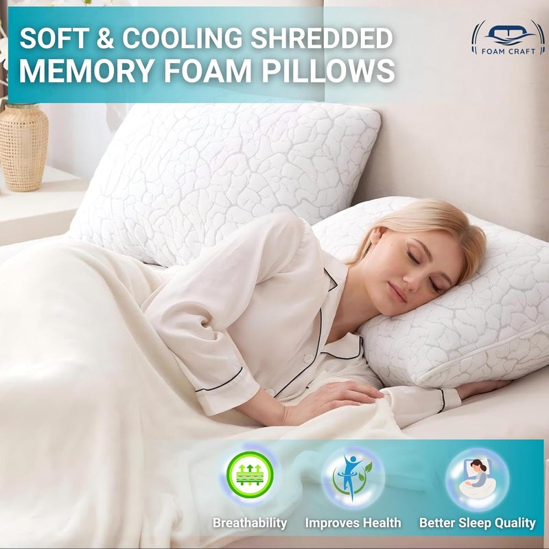 Foam Craft Customizable Cooling Sleep Pillow with Shredded Foam - 50 x 75cm - Image 3
