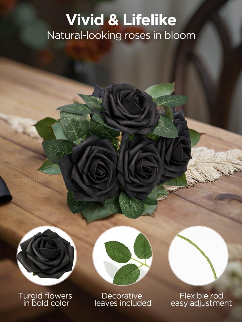 InnoGear Artificial Roses Foam Flowers  50 Pcs Royal Blue Roses Artificial Flowers Fake Roses for Decoration DIY Wedding Bouquets Centerpieces Bridal Shower Party Valentine's Day Christmas Xmas - Image 3