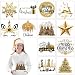 Fumete 12 Sheets Christmas Iron on Transfers for T Shirts Gold Buffalo Santa Claus Elk Heat Transfer Stickers Appliques Holiday HTV Vinyl Heat Transfer Set for Clothes Patch DIY Crafts Bag - Image 2
