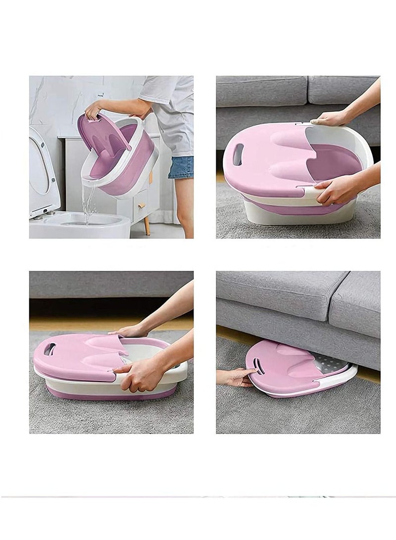Excefore Electric Shower Brush Rechargeable Rotating Long Handle Back Scrubber Suitable 4 Types Brush Heads Pink - Image 5