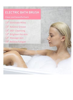 Excefore Electric Shower Brush Rechargeable Rotating Long Handle Back Scrubber Suitable 4 Types Brush Heads Pink  - Image 4