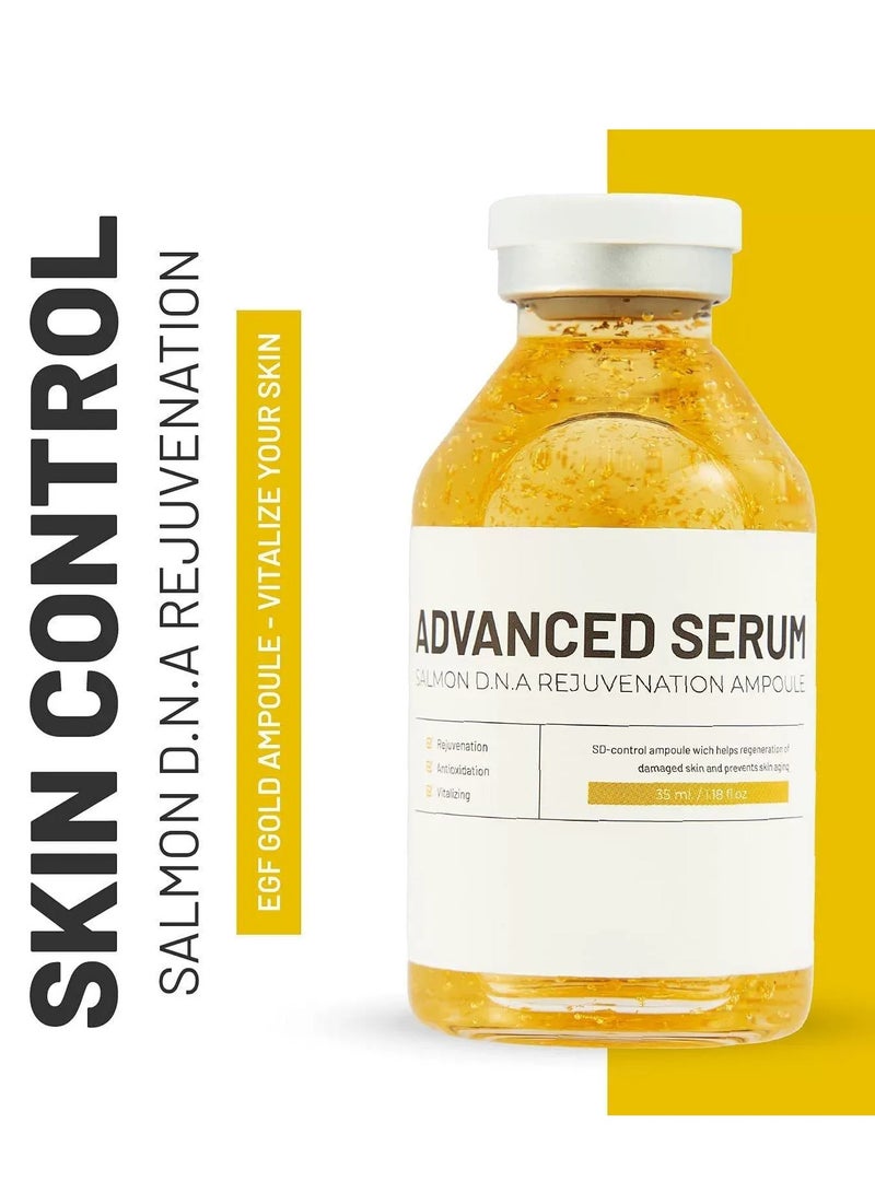 سيروم مكمل من حمض DNA سمك السلمون SD - أمبولة للتحكم - مناسبة للوجه والجسم للاستخدام مع أو بدون قلم ديرما للعناية بالبشرة - سيروم للعناية بالبشرة بحجم 1.18 أونصة سائلة - Image 2