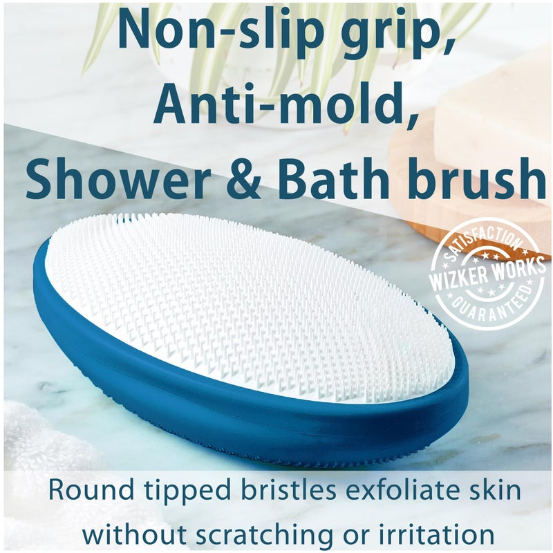 WIZKERÂ® Premium Ingrown Hair Exfoliating Brush: 2-in-1 Soft + Firm Face Body Exfoliator for Sensitive Skin, Prevents Razor Bumps, Shave, Laser, Wax, Epilation, Dermaplaningâ€“Waterproof, Mold Resistant - Image 4