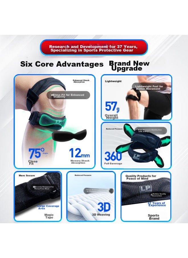 LP Lp [double Support] Patellar Strap Knee Brace For Sports, Running, Meniscus Support, Jump Rope, Badminton, Knee Protection, Hiking Gear  - Image 2