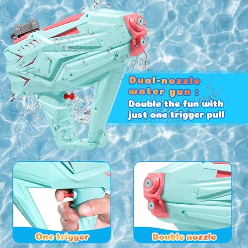 Storio Water Blaster Gun Blaster Squirt Gun - Double Nozzle Water Pistol for Kids Adult 600cc for Outdoor Pool Beach Yard Summer Swimming Water Fighting - Pool Toys Boys Girls Children Kids 3 4 7 8 - Image 2