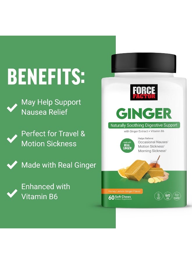 Force Factor Force Factor, Gentle Ginger™, Honey-Lemon, 60 Soft Chews  - Image 3